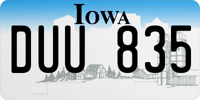 IA license plate DUU835