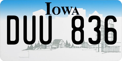 IA license plate DUU836