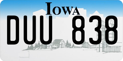 IA license plate DUU838