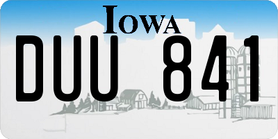 IA license plate DUU841