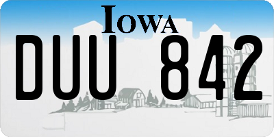 IA license plate DUU842
