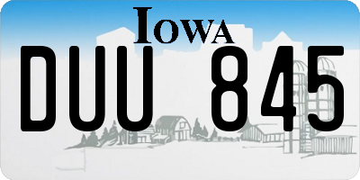 IA license plate DUU845