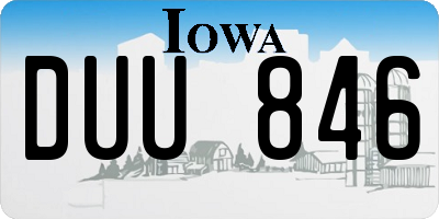 IA license plate DUU846