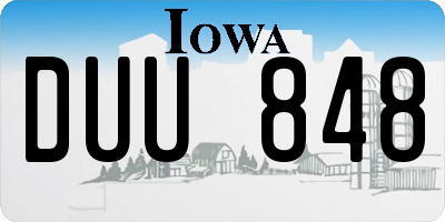IA license plate DUU848