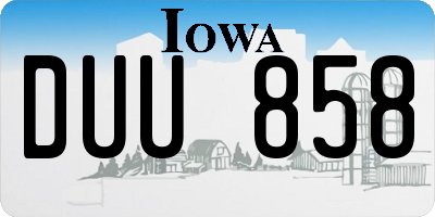 IA license plate DUU858