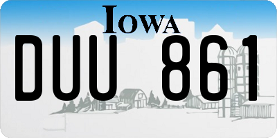IA license plate DUU861