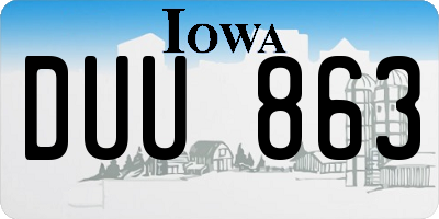 IA license plate DUU863