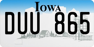 IA license plate DUU865
