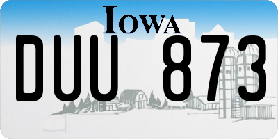 IA license plate DUU873