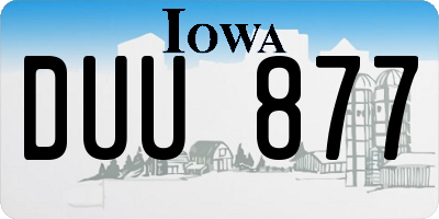 IA license plate DUU877