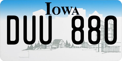 IA license plate DUU880