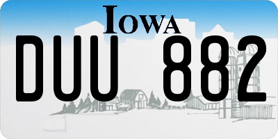 IA license plate DUU882