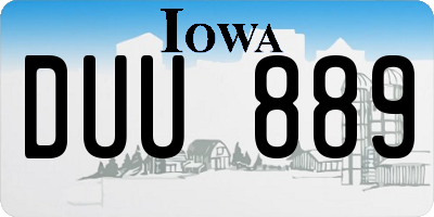 IA license plate DUU889