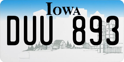 IA license plate DUU893
