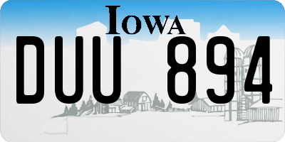 IA license plate DUU894