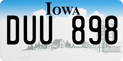 IA license plate DUU898