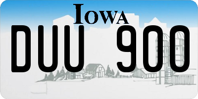 IA license plate DUU900