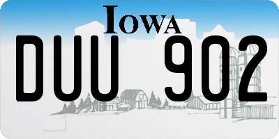 IA license plate DUU902