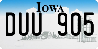 IA license plate DUU905