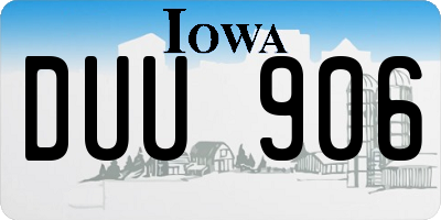 IA license plate DUU906