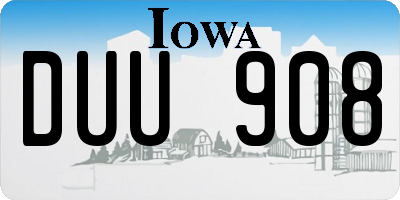 IA license plate DUU908