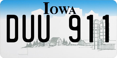 IA license plate DUU911