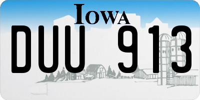 IA license plate DUU913