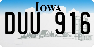 IA license plate DUU916