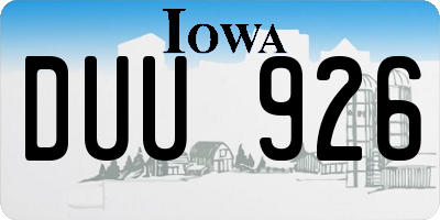 IA license plate DUU926