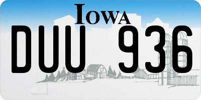IA license plate DUU936