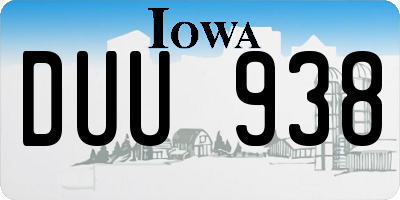 IA license plate DUU938