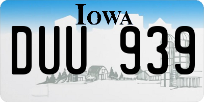 IA license plate DUU939