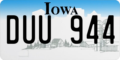 IA license plate DUU944