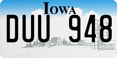 IA license plate DUU948