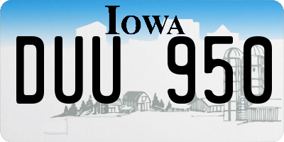 IA license plate DUU950