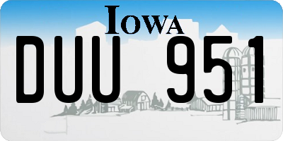 IA license plate DUU951