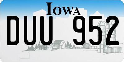 IA license plate DUU952