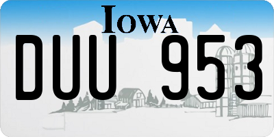 IA license plate DUU953