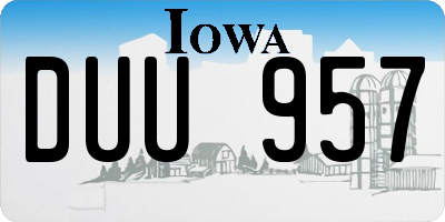 IA license plate DUU957