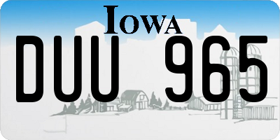 IA license plate DUU965