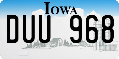 IA license plate DUU968