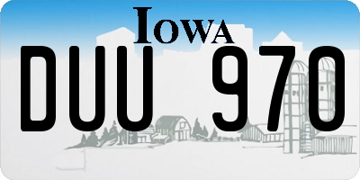 IA license plate DUU970