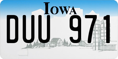 IA license plate DUU971