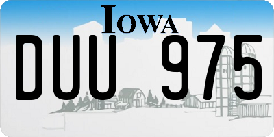IA license plate DUU975