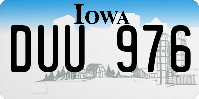 IA license plate DUU976