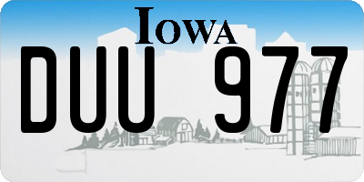 IA license plate DUU977