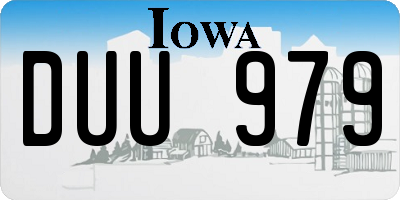 IA license plate DUU979