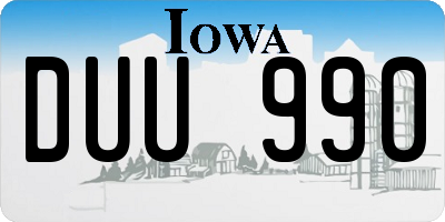 IA license plate DUU990