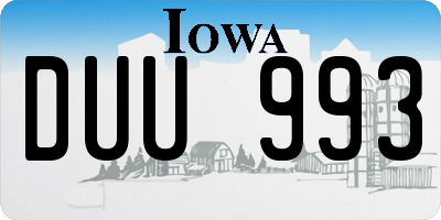 IA license plate DUU993