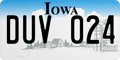 IA license plate DUV024
